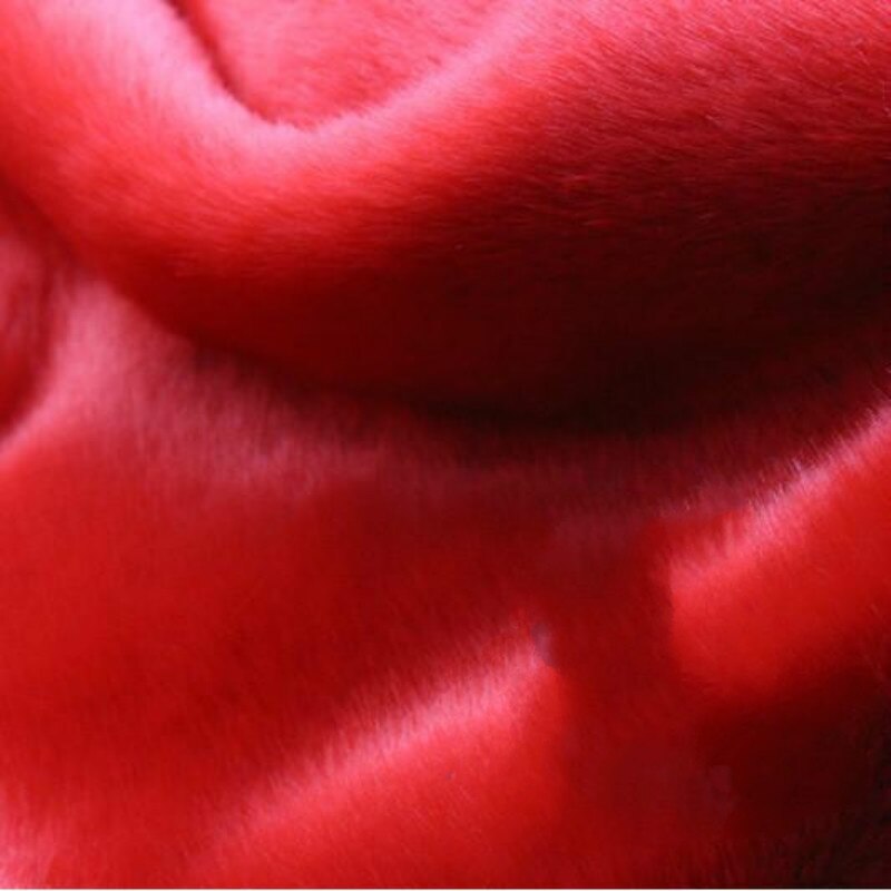 1300G Hoogwaardige Verdikte Imitatie Konijnenbont Stof Voor Kabinet Tafelkleed Bontkraag Tapijt Decoratieve Pluche 0.5X1.8M: red