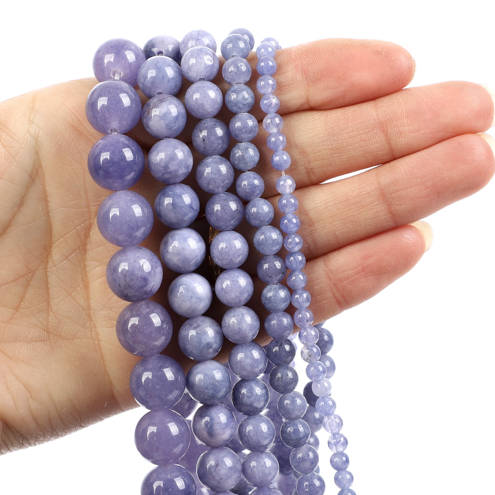 Lilla plating engel natursten perler rund løs spacer perle til smykker fremstilling diy charm armbånd halskæde tilbehør