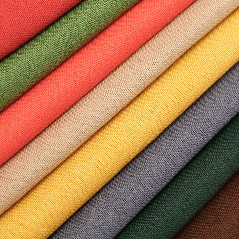 Camisas de verano de lino y algodón liso, 148cm de ancho, color liso, para ropa, por yarda