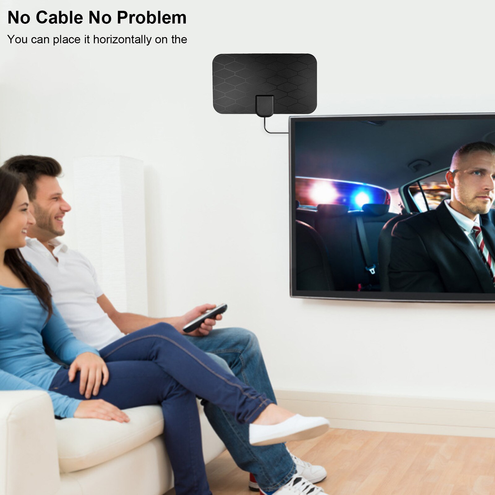 4K 25DB High Gain Indoor HD TV DTV Box Digital TV Antenna 2000 Miles Booster Active Indoor Aerial HD Flat