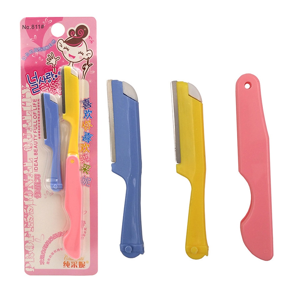 1 pièces rasoir de sourcils sourcils Kit lame pliant remplaçable rasoir Facial sourcils épilation sécurité rasoirs Portable