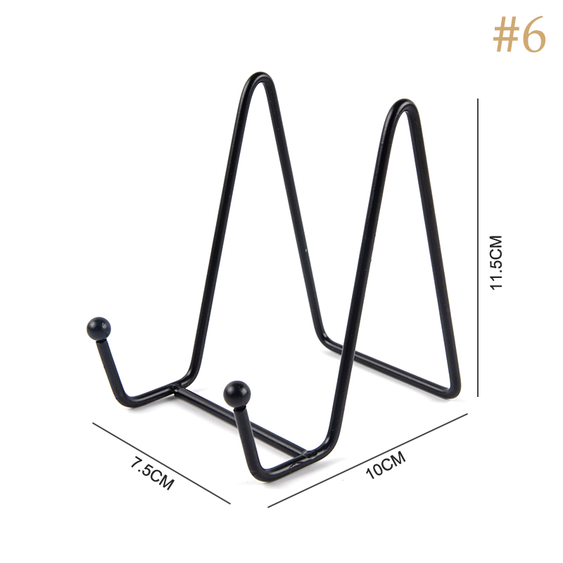 1pc Platte Display Stand Bild Staffelei Metallplatte Ständer Halter Display Bilder Rahmen Foto dekorative Platte Teller Tischplatte Kunst: Walnuss-Farbe