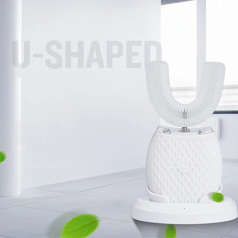 360 degrés Intelligent brosse à dents électrique U Type automatique brosse à dents sonique USB charge dent dents blanchissant la lumière bleue
