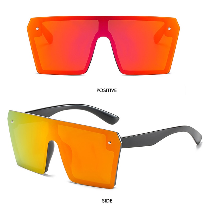 Trend solbriller udendørs stor ramme firkantede farverige briller kvindelige og mandlige reflekterende anti-uv-briller