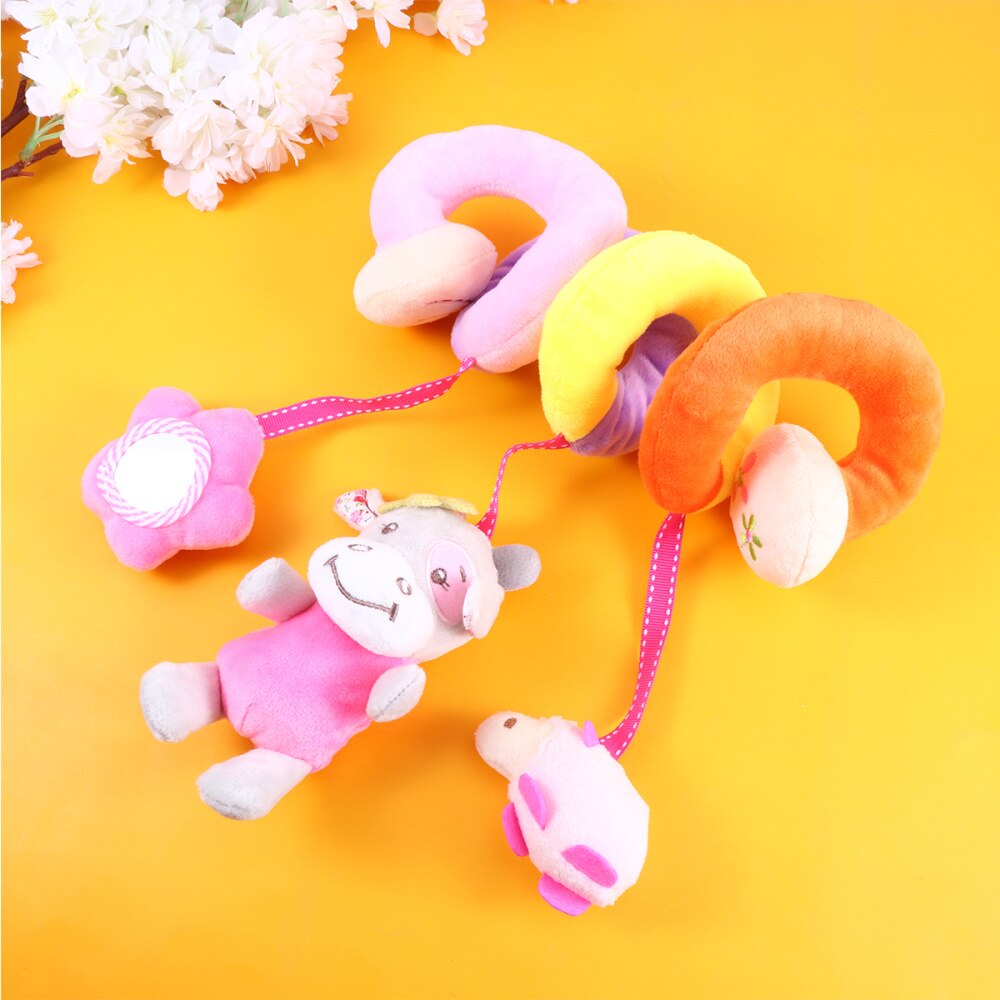 1PC Multifunktions Art Baby Krippe Bett Kinderwagen Hängen Rasseln Spirale Kinderwagen Auto Sitz Spielzeug mit Klingeln Glocke (Kuh stil)