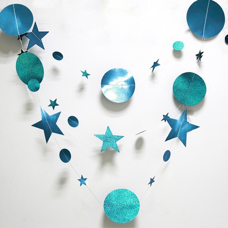 Guirlande de banderole Flash en papier miroir, 4m, décoration pour joyeux anniversaire, rideau pour fête prénatale, garçon et fille, pour mariage, DIY: M