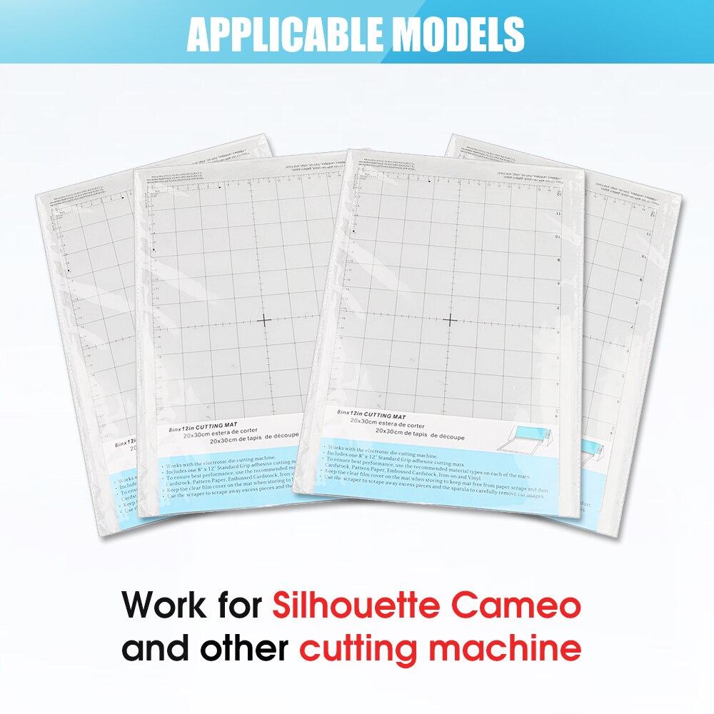 Tapete de corte para Silhouette Cameo 3/2/1, 5 uds., 8x12 pulgadas, agarre estándar