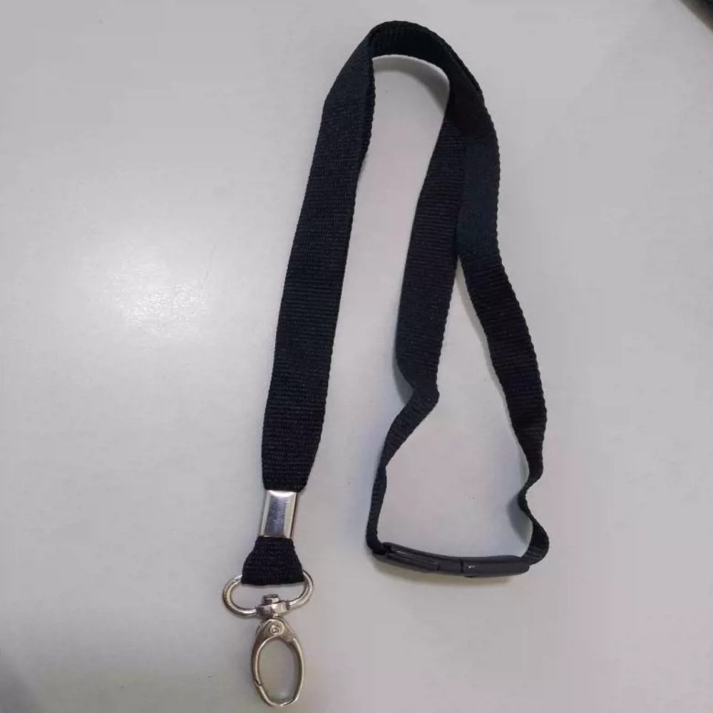 Metal Clip Lanyard Neck Strap ID Pass Card Badge Length 90 Cm Plain Lanyard Safety Break Solid Color Lobster ID Card Pass Holder: Piano Black