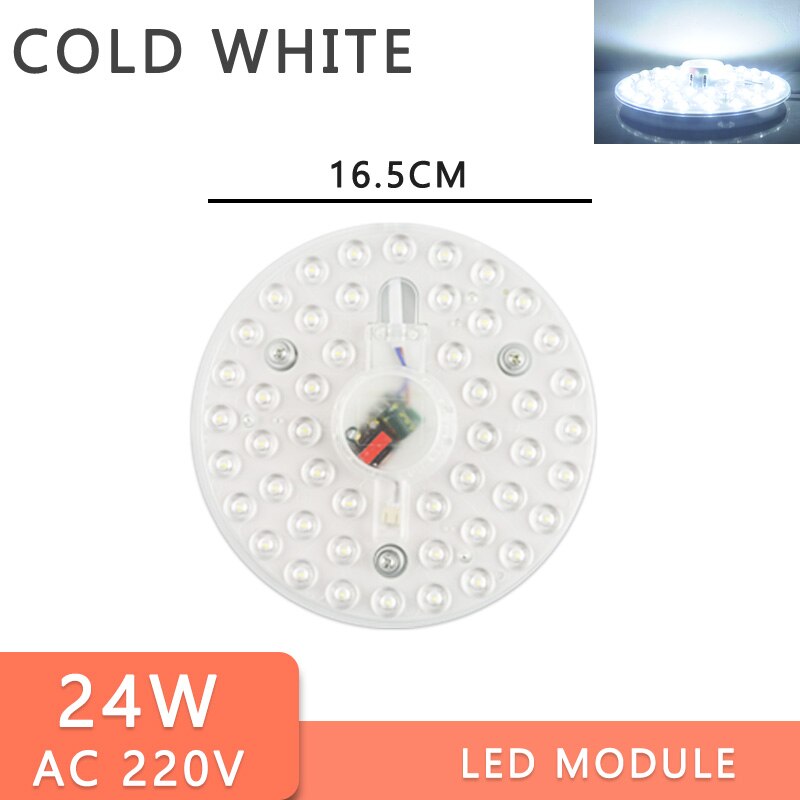 LED Module LED Panel Ceiling Light Lamp MINIModule Replace Accessory Magnetic Source Light Board Bulb Long Life 220V 12W 18W 24W: LED Module Cold 24W