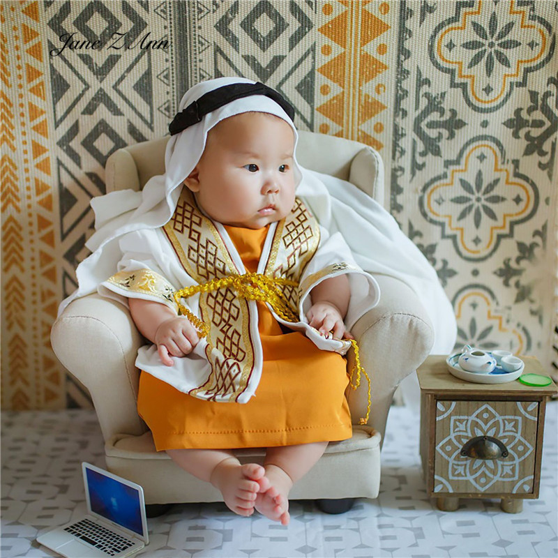 Fotostudie skydetøj til babybørn arabisk tøj tørklæde+kåbe+tøj 3-6 måneder  /1 år