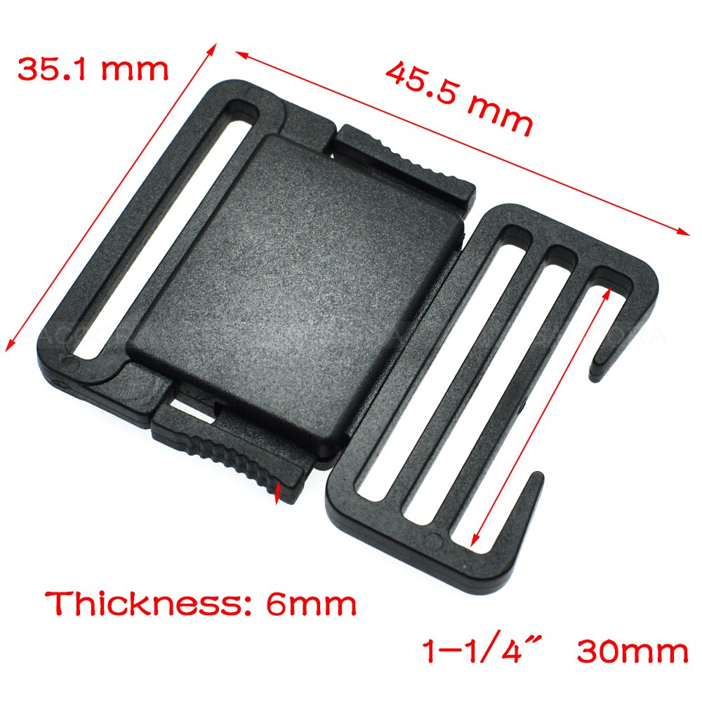 1pcs Side Release Flat Buckle with Tri-Glides Slider Adjustable Belt Clip Webbing Size 25mm 30mm