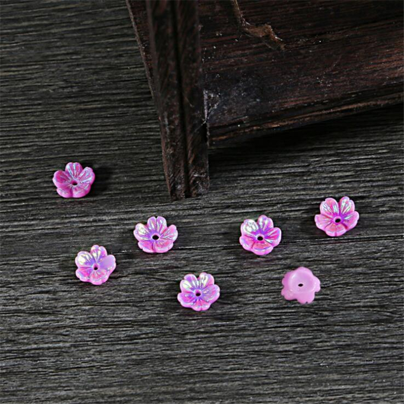 50pcs/lot 8mm imitate shell resin flower beads for diy hair clip Hairpin jewelry making handmade accessories material: Blue