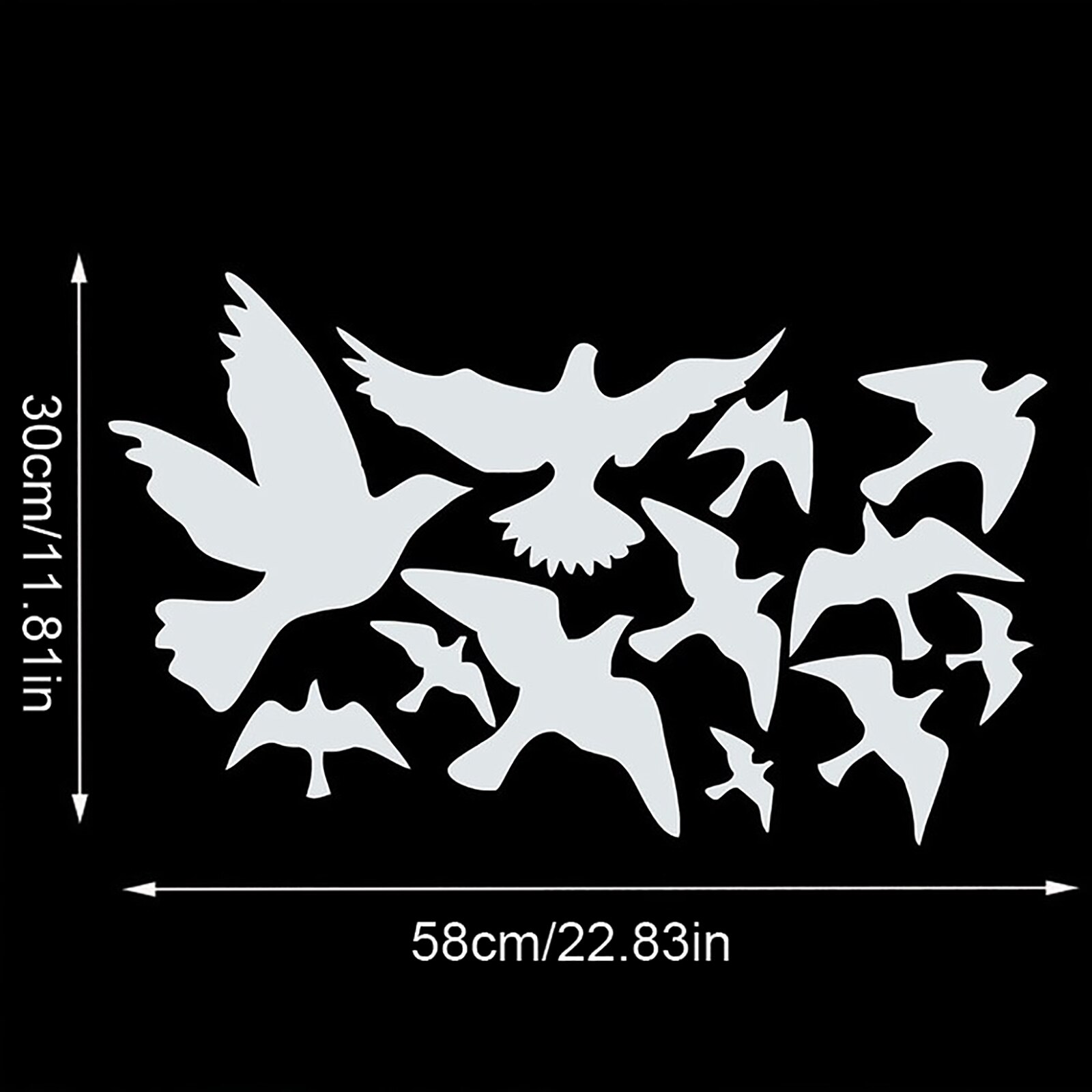 Window Alert Bird Stickers Anti-Collision Doors and Windows Glass Decor Self-Adhesive Silhouettes Window Clings Sticker Set: White