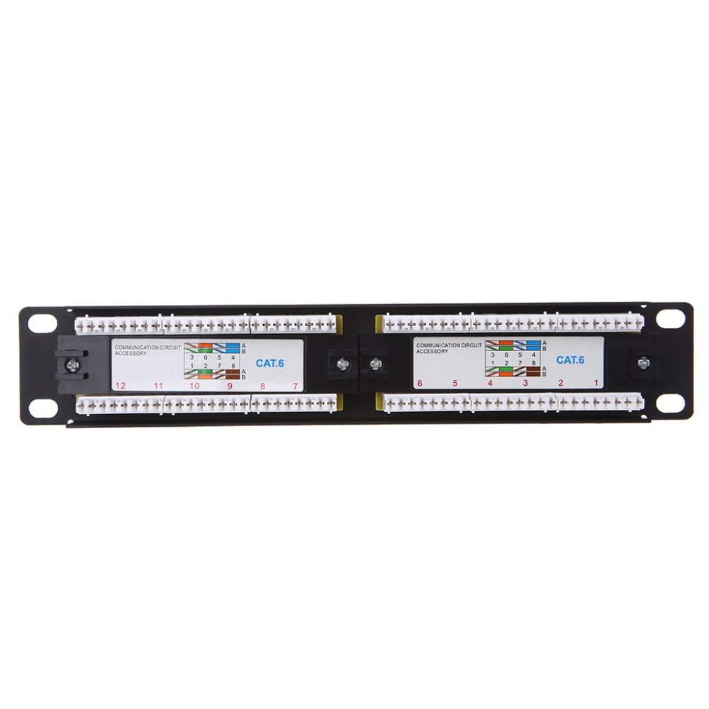 Cat6 12 Port RJ45 Patch Panel UTP LAN Network Adapter Cable Connector Rack Tool