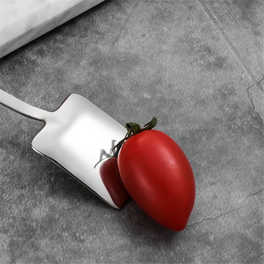 De acero inoxidable forma de pala cuchara de café de arroz cucharillas accesorios de cocina postre azúcar removiendo cucharas cucharadita de vajilla