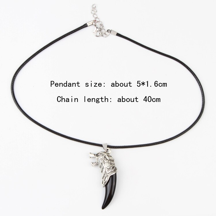 1pc Male Pendant Necklaces Punk Brave Men Wolf Tooth Spike Pendant Necklace for Men Choker Necklace