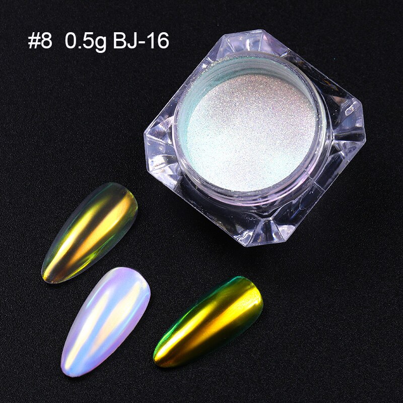 Accessoires pour ongles en poudre pour ongles miroir poudres scintillantes Pigment caméléonique poussière Art des ongles décorations pour ongles: 8