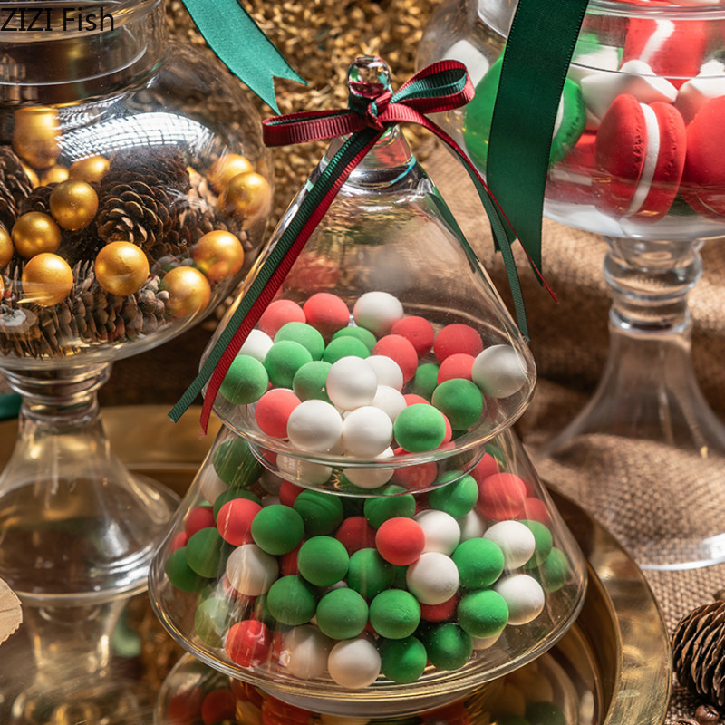 Europæisk transparent glas opbevaringstank med låg husholdningsglas candy jar dekorative bryllupsbanket dekorative candy flaske