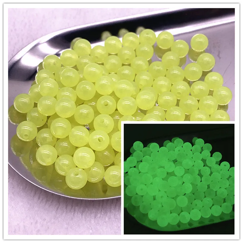 6-8-10mm sterke selvlysende perler som lyser i mørket, løse avstandsperler til merking av smykker, gjør-det-selv halskjede og armbånd