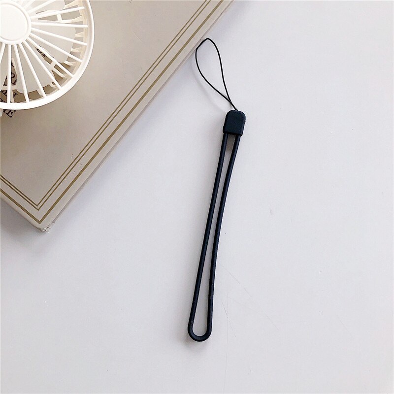Liquid Silicone String Wrist Lanyard for Keys Mobile Strap Phone Charm for iPhone 11 Pro Max Samsung ID Card Keycord Keychain: Black