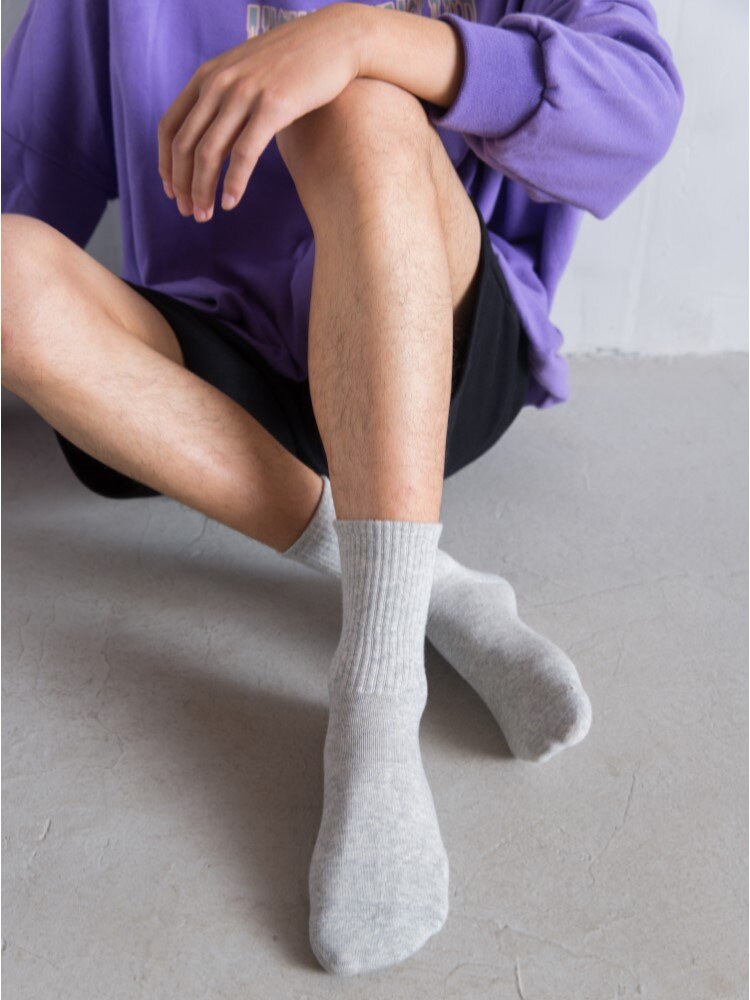 Man Socks Pure Color Knee-high Sock warm cotton black gray white men's favorite