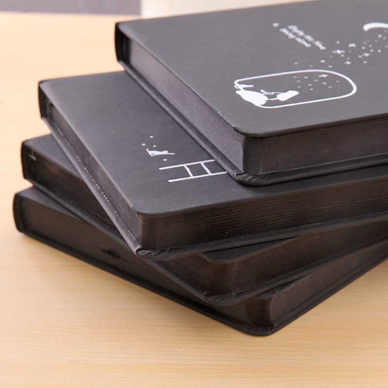 Black paper inner page notebook 96 sheets 32k 128*186mm album starry sky style