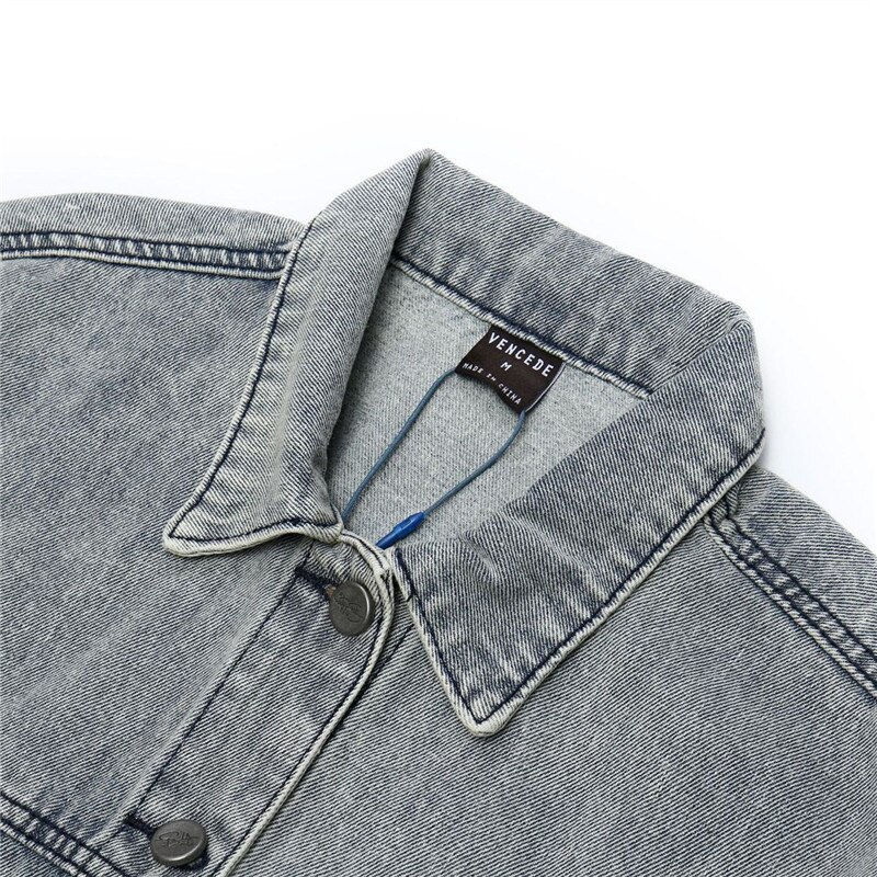 Van Gogh Painting Denim Jacket Men Women Couple Letter Embroidery Hip Hop Streetwear Washed Cotton Vintage Loose Goth Jeans Coat