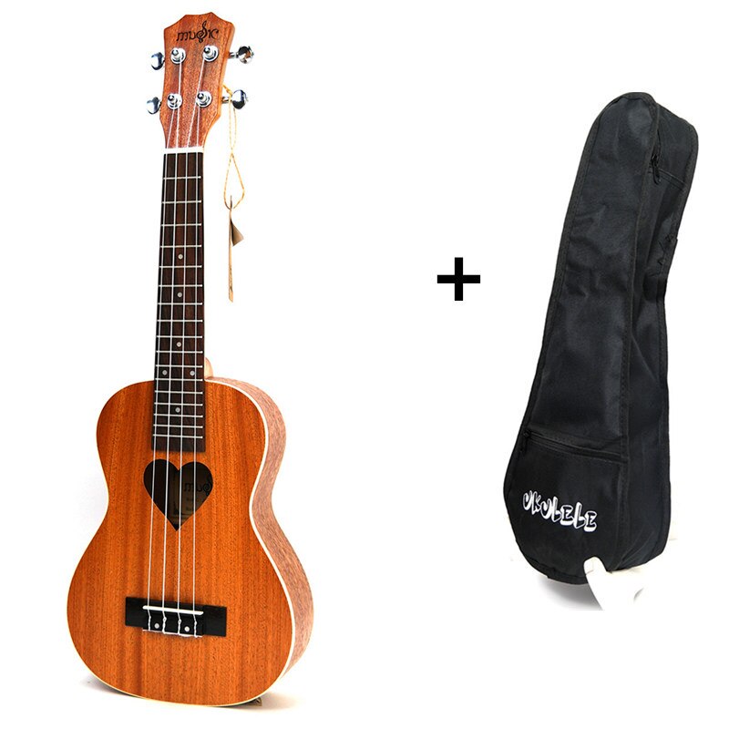 21 Inch Ukelele Sopraan Kleine Gitaar 4 String Hawaii Elektrische Ukelele Akoestische Guitare Liefdevolle Hart Patroon Cavaquinho Gitar: ukulele with bag