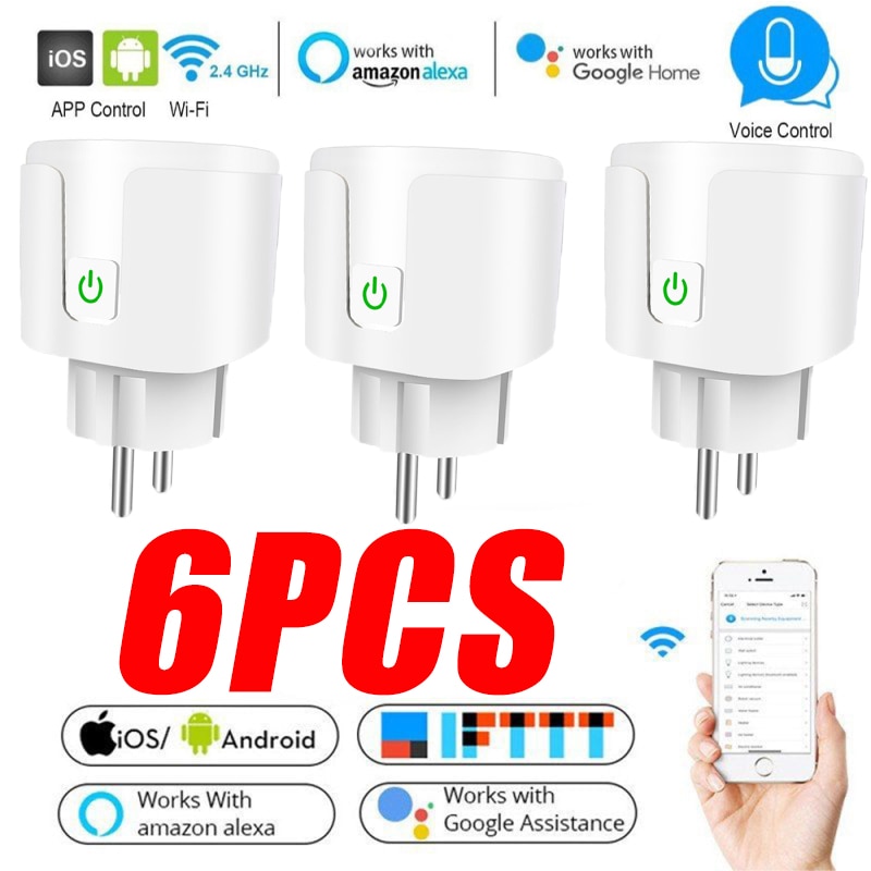 WIFI Smart Plug 16A EU WiFi Socket With Timing APP Control Compatible Alexa Google Home Mini IFTTT Voice Intelligent Control