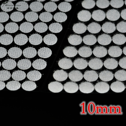 50 pares de ganchos adhesivos mágicos de nailon de doble cara, lazos de discos redondos de costura con cinta de sujeción, accesorios para manualidades: 10mm White
