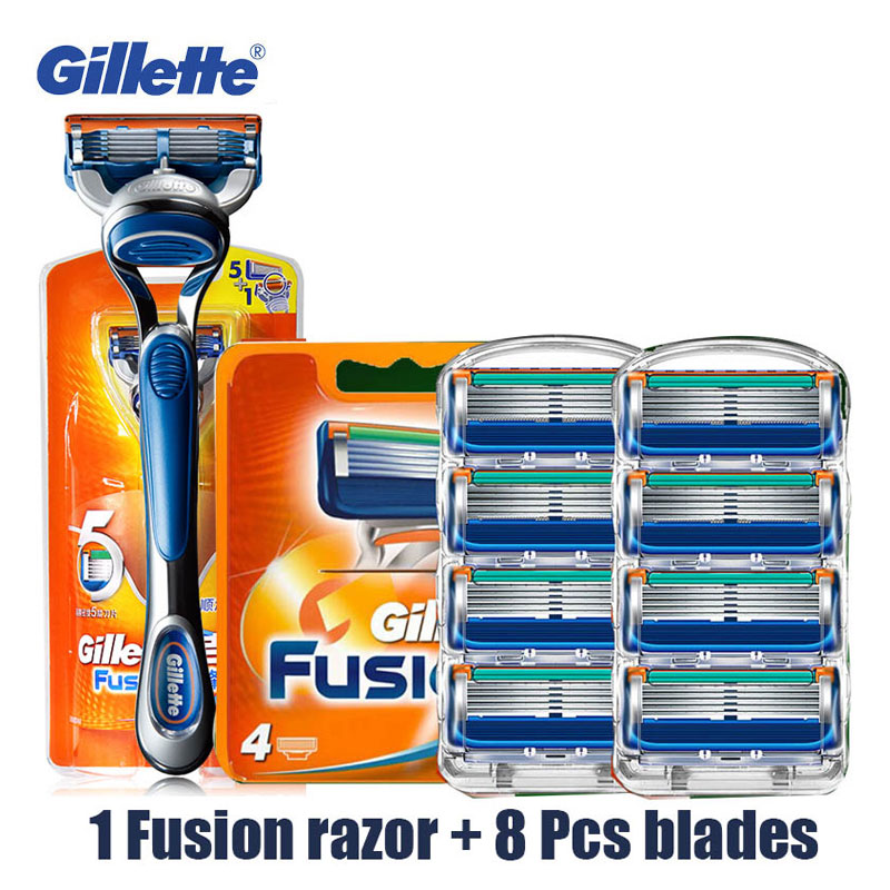Original Gillette Verschmelzung Rasierer für Männer Gesicht Haar Bart Rasieren manuelle Rasierer Kassetten Ersatz Rasierer Köpfe 5 Schichten Klingen: verrotten