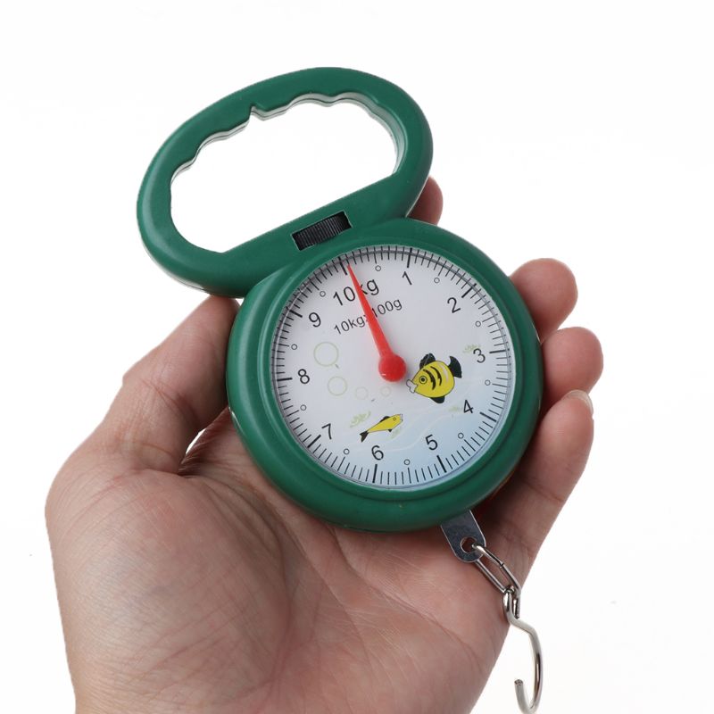 2Pcs Spring Hook Scale 10Kg Portable Spring Scale Pocket Luggage Fishing Hook Scale