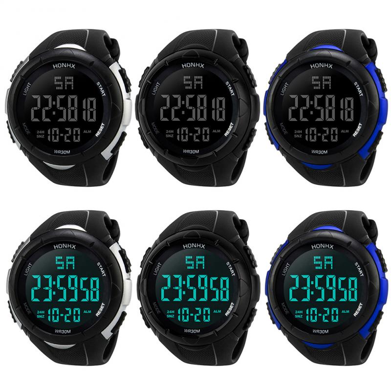 Reloj Digital deportivo para hombre, pulsera de silicona con banda de goma y fecha, LED, Digital, Multicolor, novedad de
