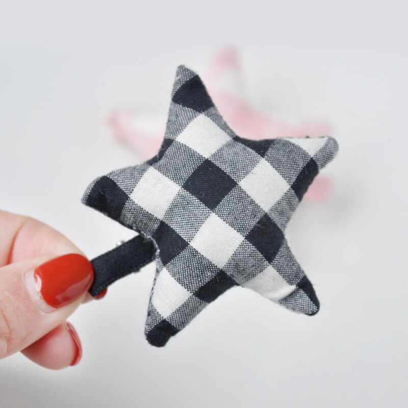 Cute Girls Kids Fabric Grid Color Stars Hair Snap Clips Baby Plaid Star Headwear Five-pointed stars Hair pins Hair Accessories