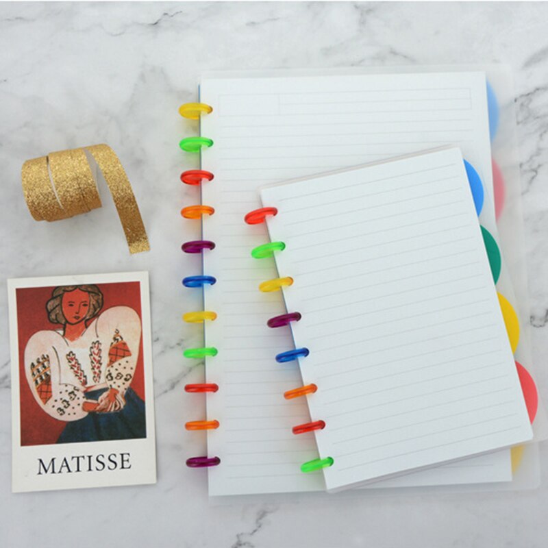 2 Sheets Multiple Sizes Loose-leaf Refill Notebook Cover Mushroom Hole Notebook Cover Binder Shell Simplicity Frosted PP Folder