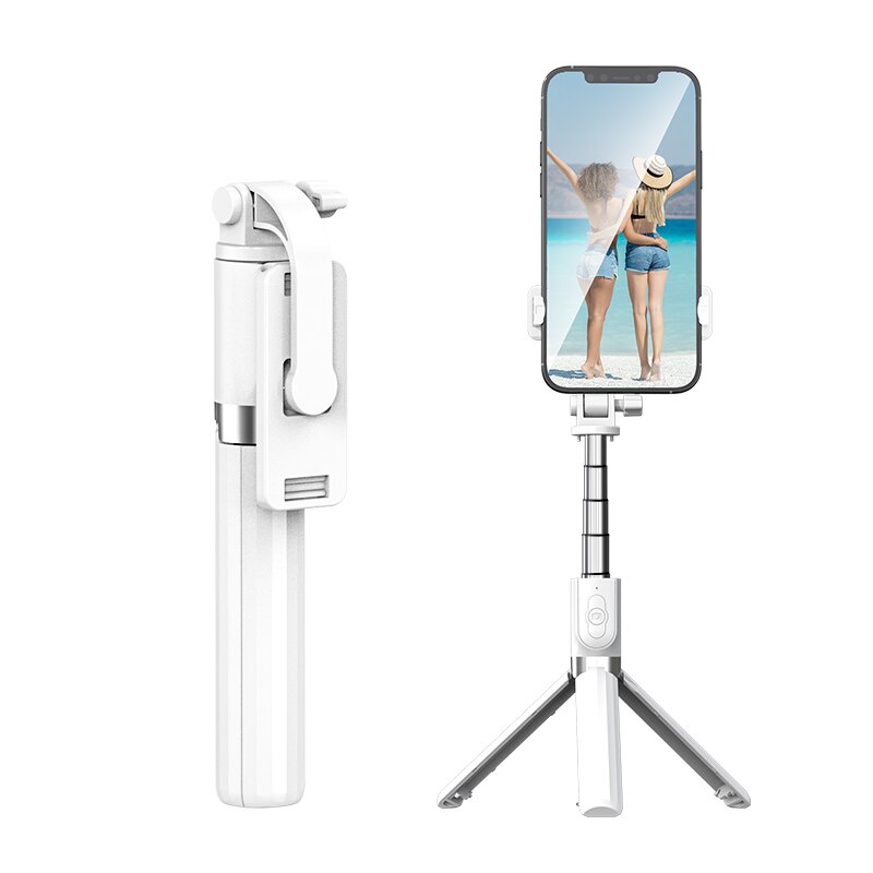 Adecuado para teléfonos inteligentes, iPhones y Samsung, 3 en 1 temporizador automático, trípode, monopié expandible, con control remoto Compatible con Bluetooth