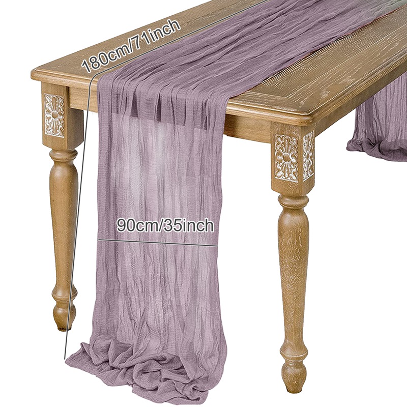 corridore da tavola bianchi in garza semitrasparente Matrimonio Vintage ▾ rustico Compleanno Decorazione di nozze Banchetti Archi Boho arredamento Copritavolo