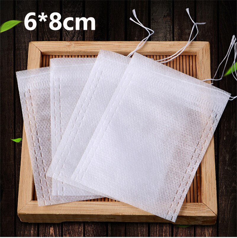 100Pcs Non-Woven Filter Bag Disposable Drawstring Teabag Non-Woven Fabrics Empty 5.5X7 6X8 7X9 8X12 10X15Cm Paper Bags 2022