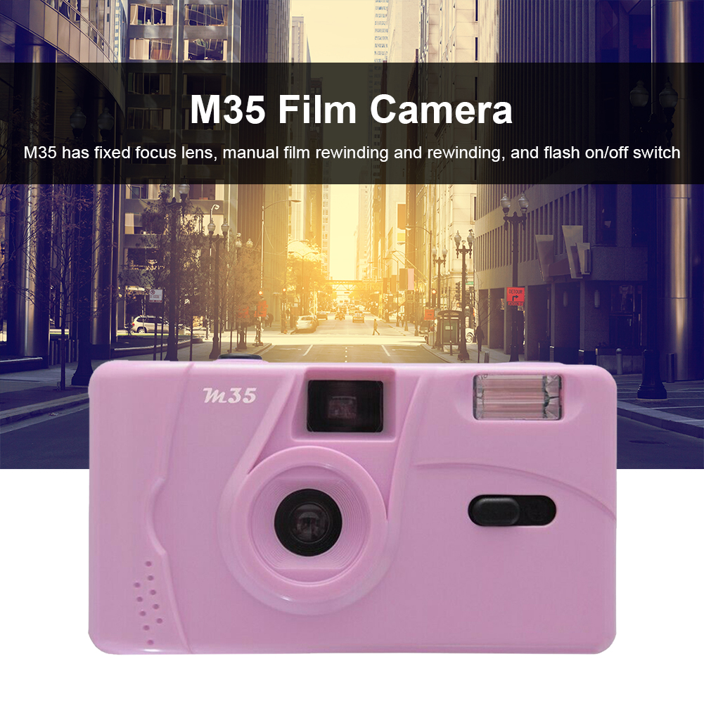 Vintage M35 35mm Manual Reusable Film Camera with Flash Function Non-Disposable Retro Film Machine