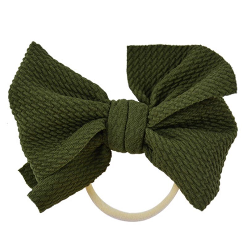 Peuter hoofddoek baby stretch knoop strik meisjes haarband kinderen tulband hoofdband: Militair groen