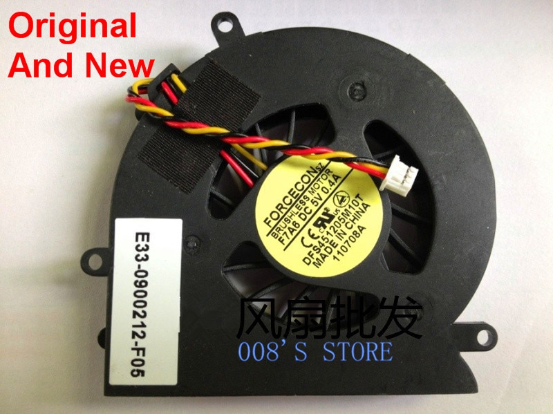Nowy zeszyt wentylator robić procesora dla MSI PR200 chłodnicy DFS451205M10T F7A6 E33-0900212-F05 DC 5V 0.4A