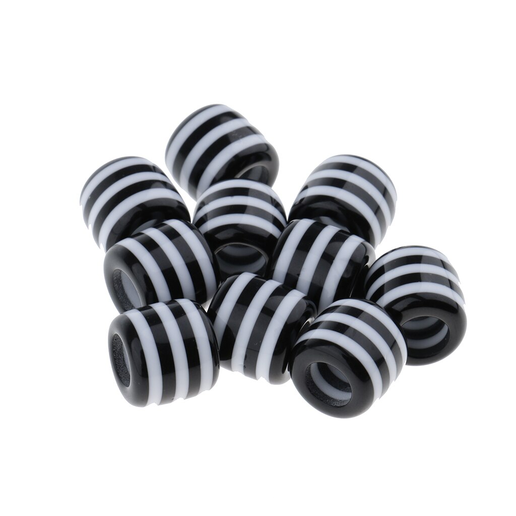 10 stk/pakke dread lock fletning dread locks stribede perler hår tilbehør tube hair extension perler fletning hår dekorationer