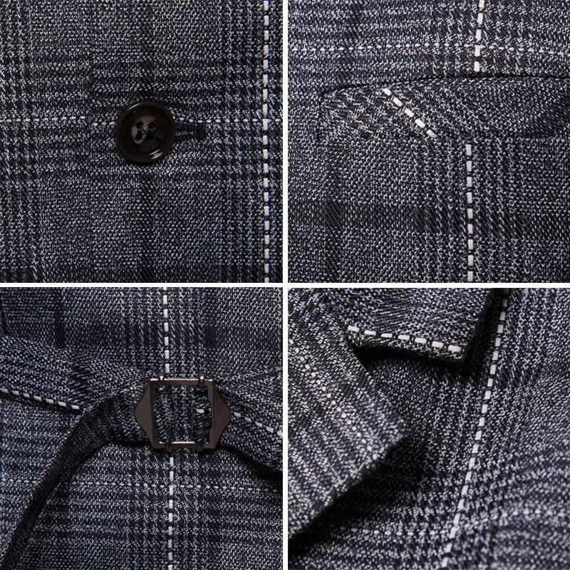 SEENIMOE Mens Hochzeit Weste gestreift Plaid Formale Blazer westen lässig Einreiher V-ausschnitt M-4XL Männlichen Anzug Weste