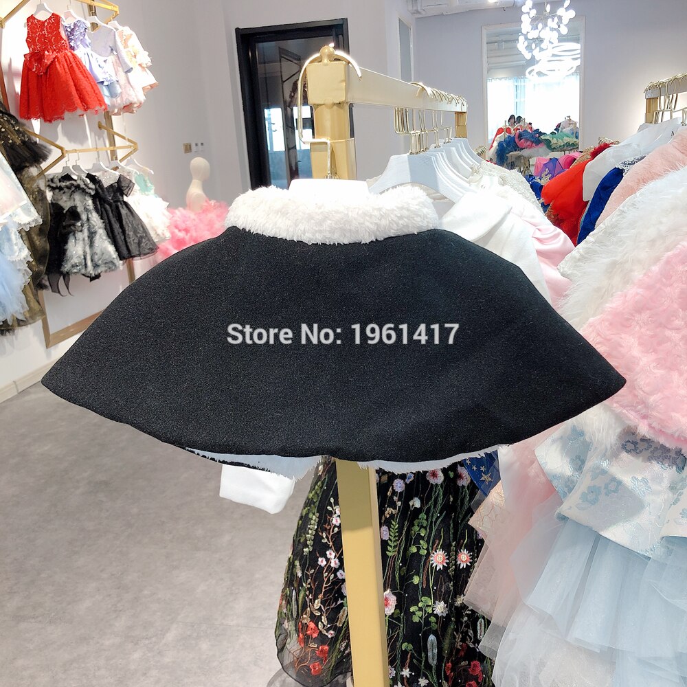 Winter Meisjes Kids Lange Mouwen Bolero Bolero Bridal Cape Wedding Cloaks Shawl Schouderophalen Bovenkleding Jassen Bloem Meisje Kleding