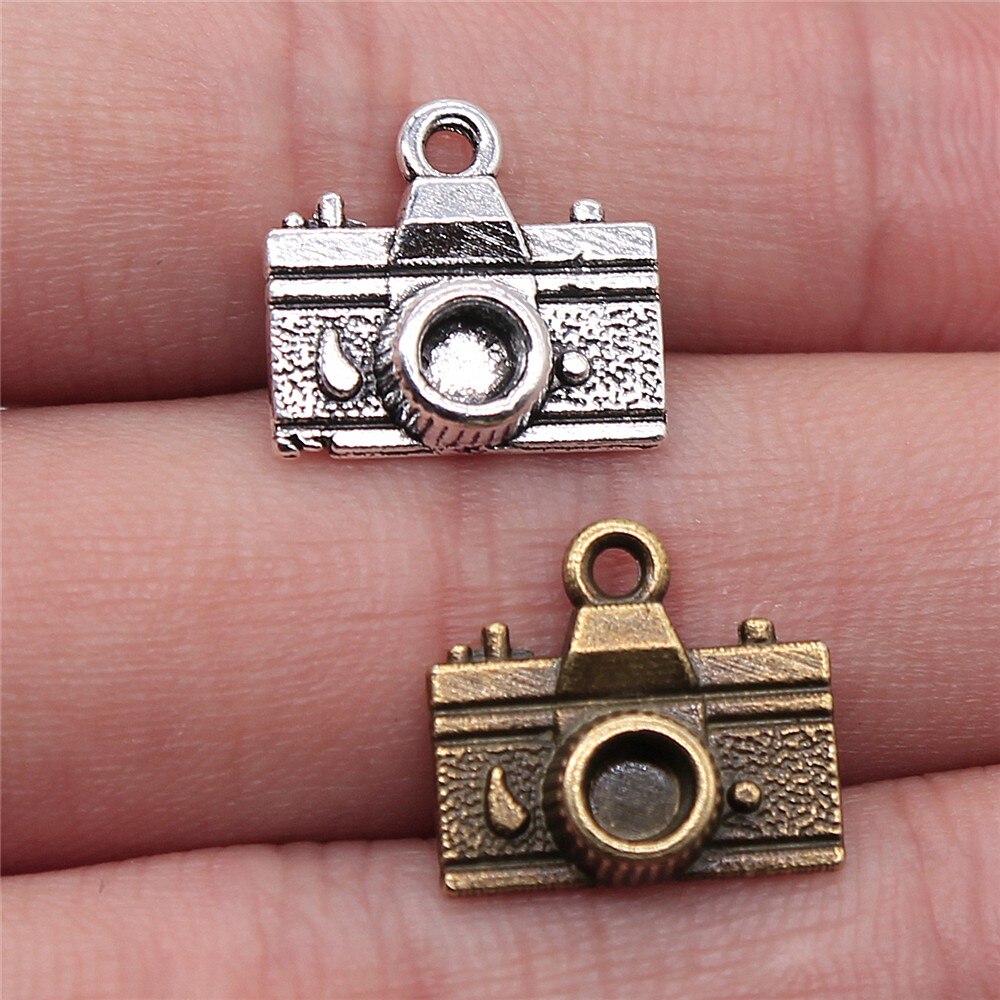 Wysiwyg 10 st 15 x 14mm antik silverfärg antik brons kamera hänge kamera charm hänge kamera hängen charm