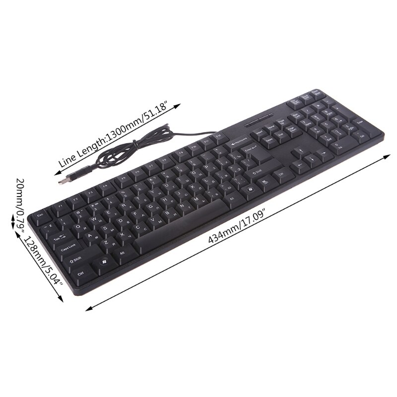 French/ English Silent Keyboard Waterproof Office Keyboard for Windows Computer: Russian