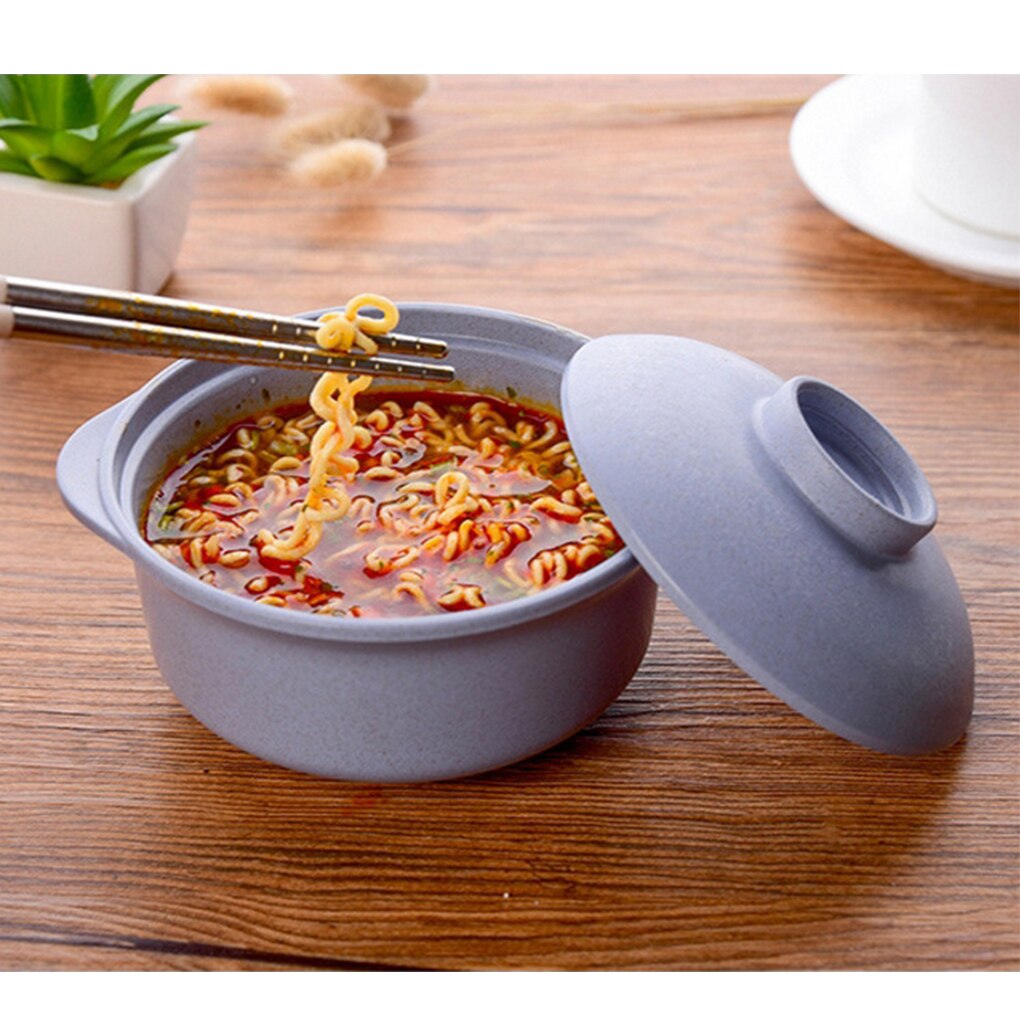 1pc Instant Noodles Bowl With Lid Japanese Style Students Noodle Soup Rice Ramen Bowl Restaurant Kitchen Tableware