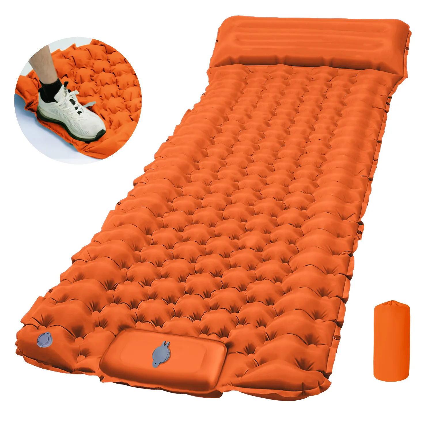 Colchoneta para dormir para acampar, colchonetas inflables para acampar, colchones de aire ultraligeros compactos para acampar, adecuada para mochilero, tiendas de campaña: orange