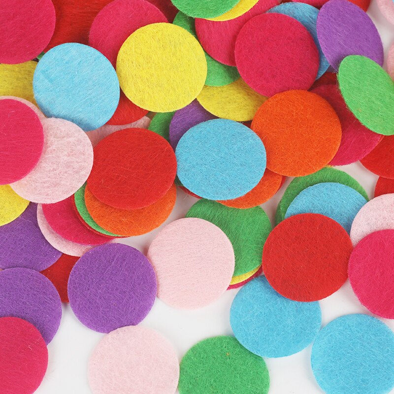 100pcs 15/20/25/30mm Ronde Vel Niet-geweven Vilt Doek Vilt DIY bundel Voor Craft Scrapbook Decoratie DIY Craft Supplies