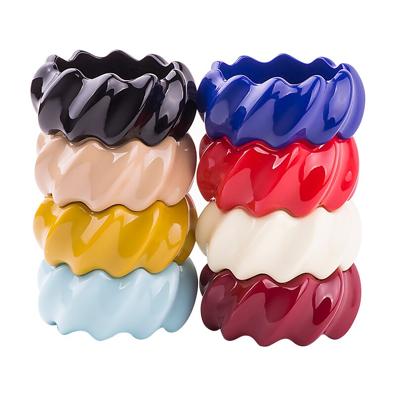 Braccialetti con ciondoli in resina colorata Vintage GuanLong per ragazze adolescenti braccialetti indiani acrilici larghi con Designer di alta qualità